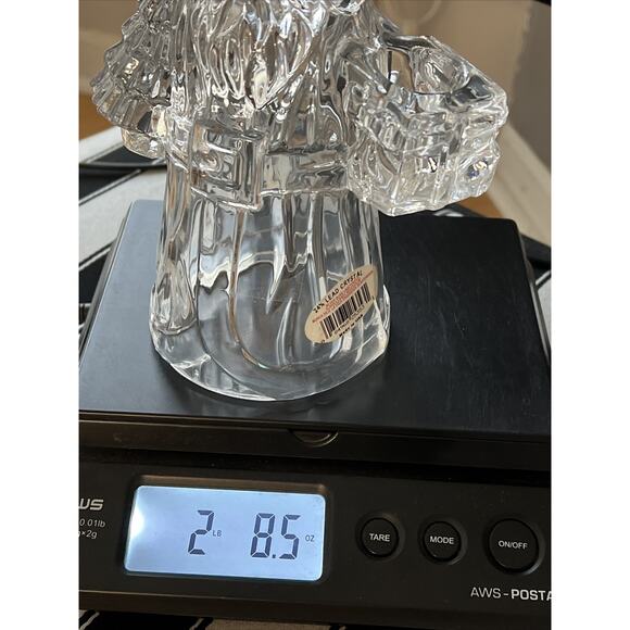 Vtg Santa 24% Lead Crystal Glass Candleholder Taper Figurine 7.5" Made in USA - Picture 13 of 13